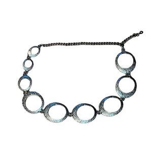 Y2K Silver Tone metal  Circular Links Belt, Hip, early 2000’s, 28”- 41”